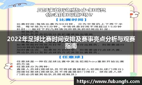 2022年足球比赛时间安排及赛事亮点分析与观赛指南